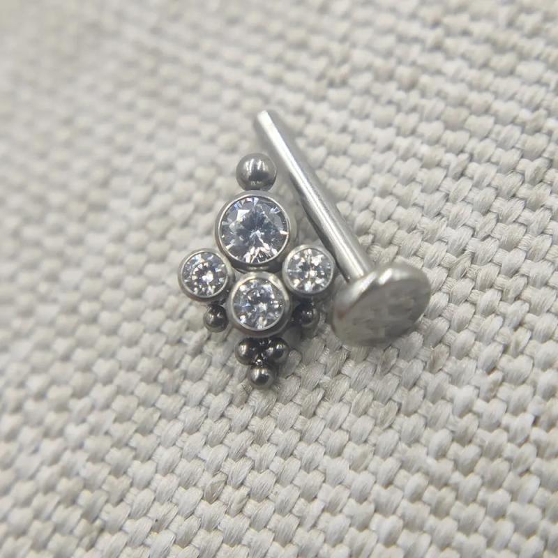 16G Titanium Labret Tongue Lip Tragus Piercing