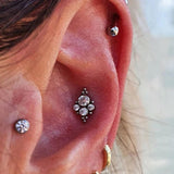 16G Titanium Labret Tongue Lip Tragus Piercing