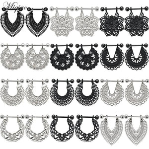 Miqiao 2pcs Bohemian Breast Ring Piercing Jewelry