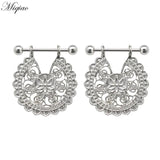 Miqiao 2pcs Bohemian Breast Ring Piercing Jewelry