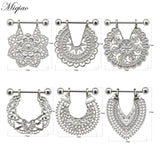 Miqiao 2pcs Bohemian Breast Ring Piercing Jewelry