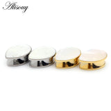 2pcs Stainless Steel Ear Tunnels Plugs Water drops Shell Ear Expander Stretcher