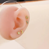 Leosoxs Stainless Steel Zircon Starmoon Ear Bone Nails