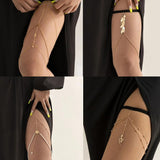 Sexy Elastic Belt Leg Chain Women Beach Star Sequin Tassel Thigh Chain