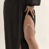 Sexy Elastic Belt Leg Chain Women Beach Star Sequin Tassel Thigh Chain