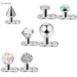 Leosoxs 2pcs Stainless Steel Nail Piercing Jewelry