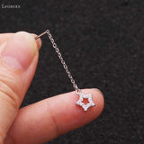 Leosoxs 2pcs Stainless Steel Leaf Pendant Earrings