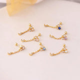 Miqiao Zircon Moon Pendant Stainless Steel Ear Stud