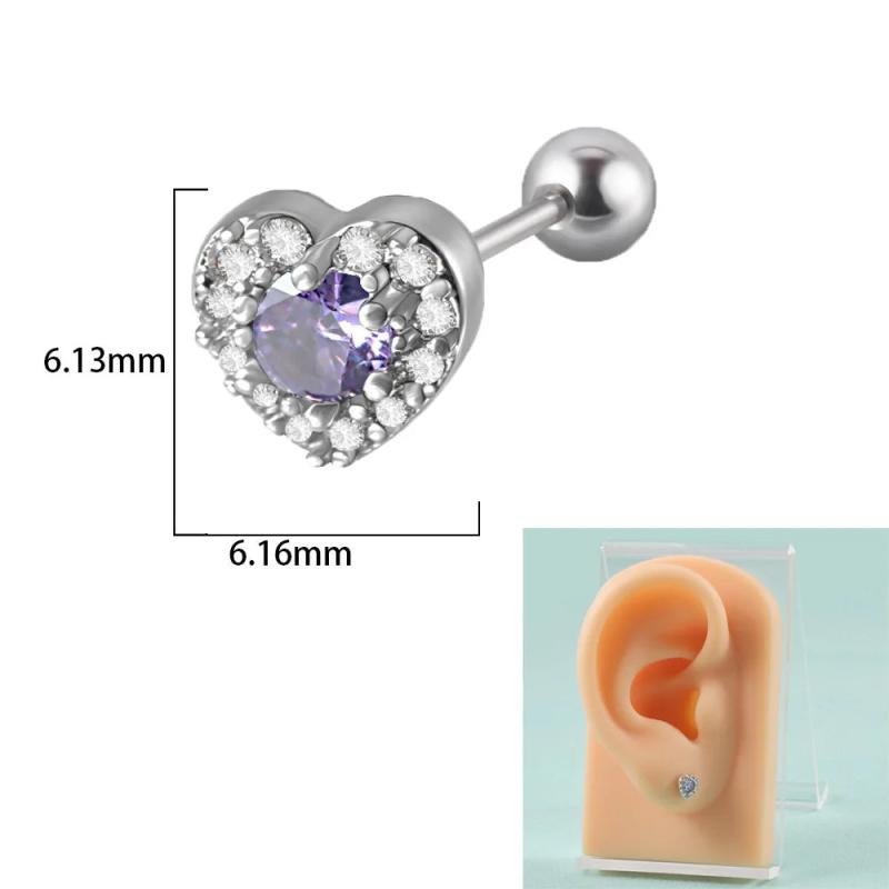Miqiao 5 Star Zircon Ear Studs Steel Earring