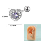 Miqiao 5 Star Zircon Ear Studs Steel Earring