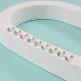 Miqiao 5 Star Zircon Ear Studs Steel Earring
