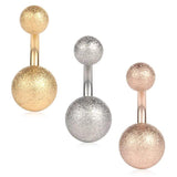 316L Surgical Steel Matte Balls 14G Short Belly Earring Navel Button Ring