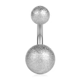 316L Surgical Steel Matte Balls 14G Short Belly Earring Navel Button Ring