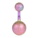 316L Surgical Steel Matte Balls 14G Short Belly Earring Navel Button Ring
