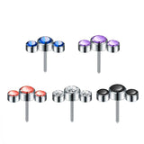 ASTM F136 Titanium 5 CZ Cluster Labret Lip Piercing