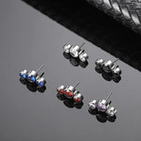 ASTM F136 Titanium 5 CZ Cluster Labret Lip Piercing