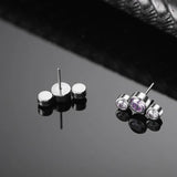 ASTM F136 Titanium 5 CZ Cluster Labret Lip Piercing