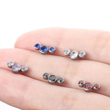 ASTM F136 Titanium 5 CZ Cluster Labret Lip Piercing