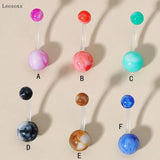 Leosoxs Acrylic Marble Belly Button Nail Piercing Jewelry