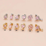 Pink Zircon Double Headed Cochlear Stud Piercing