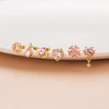 Pink Zircon Double Headed Cochlear Stud Piercing