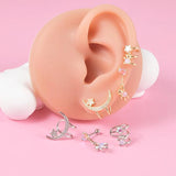 Miqiao 1 Pair Heart-shaped Stainless Steel Ears Clip