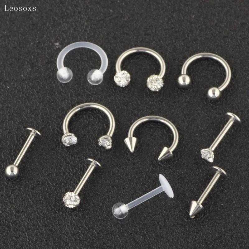 10pcs Nose Nail Nose Ring Earring Piercing Jewelry Set