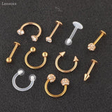 10pcs Nose Nail Nose Ring Earring Piercing Jewelry Set