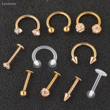 10pcs Nose Nail Nose Ring Earring Piercing Jewelry Set