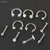 10pcs Nose Nail Nose Ring Earring Piercing Jewelry Set