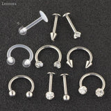 10pcs Nose Nail Nose Ring Earring Piercing Jewelry Set