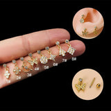 Stainless Steel Butterfly Pendant Piercing Bone Nails