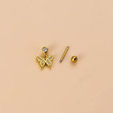 Stainless Steel Butterfly Pendant Piercing Bone Nails