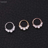 2pcs Multicolor Zircon Round Nose Ring Piercing Jewelry