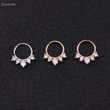 2pcs Multicolor Zircon Round Nose Ring Piercing Jewelry