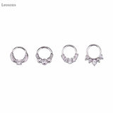2pcs Multicolor Zircon Round Nose Ring Piercing Jewelry