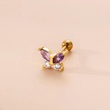 Leosoxs Butterfly Zircon Piercing Earrings