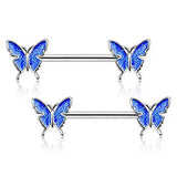 Butterfly Nipple Barbell 14g Nipple Piercing Jewelry
