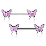 Butterfly Nipple Barbell 14g Nipple Piercing Jewelry