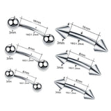 Mixed Styles Stainless Steel Body Piercing Barbell Set