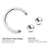 Mixed Styles Stainless Steel Body Piercing Barbell Set