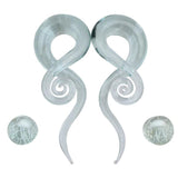 Glass Ear Spiral Taper & Flared Jellyfish Ear Plugs Set