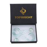 Glass Ear Spiral Taper & Flared Jellyfish Ear Plugs Set