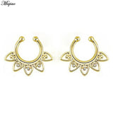 Miqiao 2pcs Tapered Stainless Steel Clip-on Nose Ring