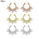 Miqiao 2pcs Tapered Stainless Steel Clip-on Nose Ring