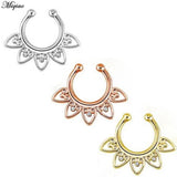 Miqiao 2pcs Tapered Stainless Steel Clip-on Nose Ring