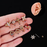 Miqiao Stainless Steel Rod Screw Ball Ear Bone Nail Piercing