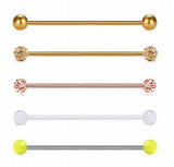 6PCS 38mm SS Industrial Barbell Ear Piercing Bar