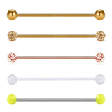 6PCS 38mm SS Industrial Barbell Ear Piercing Bar