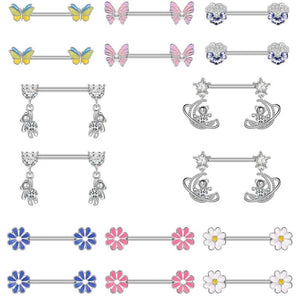 Miqiao Zircon Milk Ring Drops Oil Milk Nail Piercing Accessories